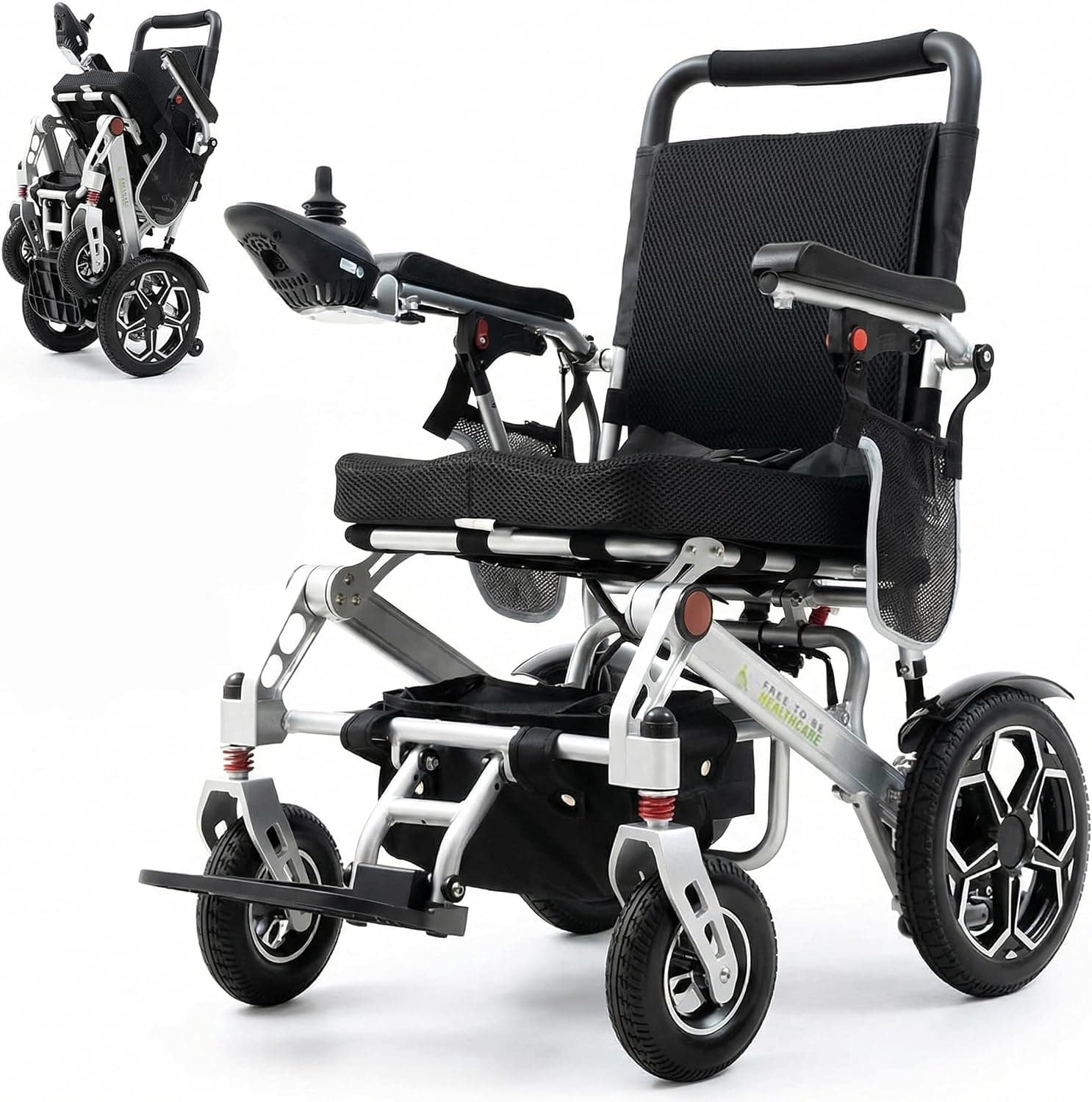 Lightweight Folding Electric Wheelchair Portable Mobility Chair with Lithium Battery
