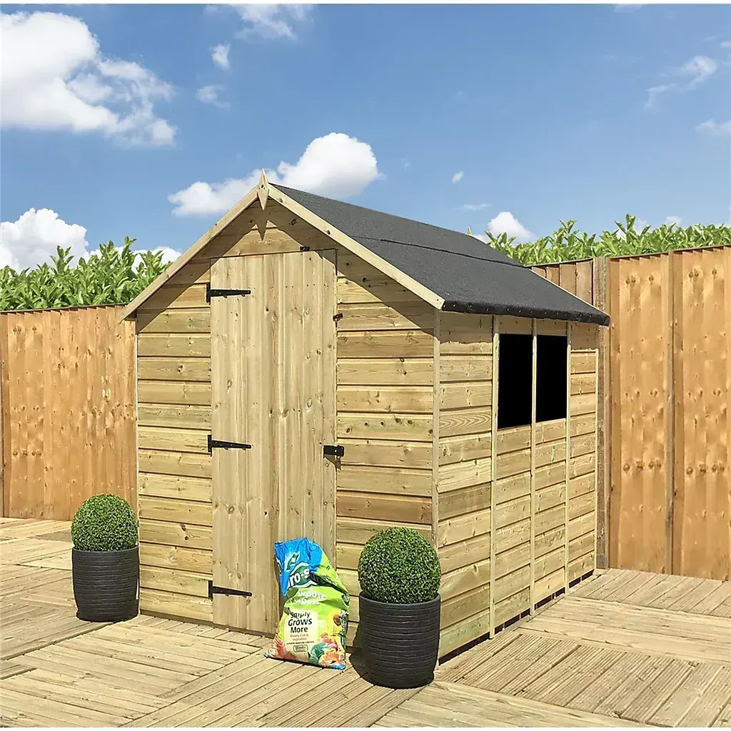 Marlborough 10 x 8 Pressure Treated T&G Single Door Apex Wooden Shed - 3 Windows